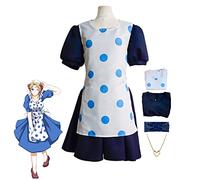 JOHLCR Anime Jojo's Bizarre Adventure Susie Q Uniform with Turban Cosplay Costume Outfits Costume Props for Adults Carnival Mardi Gras Party Dress Up Suitable for Stage Play, Comics Expo,Blue,XXL