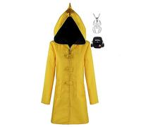 JOHLCR Anime Little Nightmares Cosplay Costume with Necklace Uniform Outfits Costume Props for Adults Halloween Carnival Party Dress Up Suitable for Stage Play, Anime Expo, Gift,Yellow,S