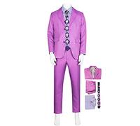 JOHLCR Anime Uniform Cosplay Jojo's Bizarre Adventure Kira Yoshikage Outfits Costume Props for Adults 4 Piece set Novel Costumes Suitable for Stage Play, Gift, Comics Expo,Purple,2XL