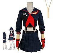 JOHLCR Cosplay KILL la KILL Matoi Ryuuko Costume Anime Outfits Manga Carnival Costume Cosplay with Necklace Jewelry Party Dress Up Suitable for Stage Play, Gift, Cosplay Lovers, Comics Expo,Black,XL