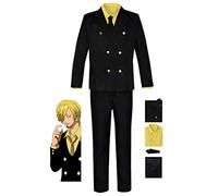 JOHLCR Cosplay ONE PIECE Vinsmoke Sanji Costume Anime Costume Props for Adults Outfits Partykostüme Geeignet für Bühnenspiele, Geschenke, Cosplay-Liebhaber, Comics Expo,Black,XXL