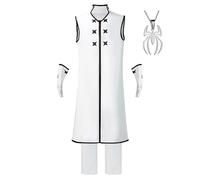 JOHLCR Cosplay The Seven Deadly Sins Costume Anime Uniform Outfits with Necklace Costume Props for Adults Anime Character Meliodas Halloween Carnival Party Dress Up Suitable for Anime Expo,White,M