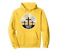John 14:1 14 1 God Jesus Religious Quote Christian Believe Pullover Hoodie, Adult Unisex, Lemon Yellow, X-Large