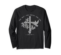 John 14:6 Gospel Scripture Spiritual Icon Design Long Sleeve T-Shirt