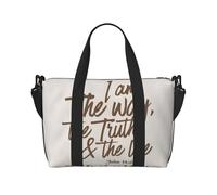 John 14 6 I Am The Way The Truth and The Life Foldable Travel Tote Bag with Multiple Pockets Durable Weekend Overnight Duffel Bag for Gym Camping Hiking Business Trip