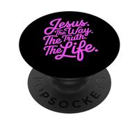John 14:6 Jesus The Way Truth Life Bible Verse Scripture God PopSockets Adhesive PopGrip