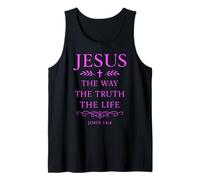 John 14:6 Jesus The Way Truth Life Bible Verse Scripture God Tank Top