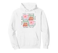 John 14:6 The Way The Truth The Life Floral Design Pullover Hoodie