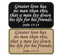 John 15:13 Tactical Morale Bible Patch, Greater Love Has No Man Than This Embroidery Hook & Loop Patch