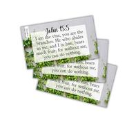 John 15:5 Purpose Prayer Card 30 pk 2x3.5” Wallet Size Vine Abide in Him True Vine Christian Bible Verse Scripture Floral