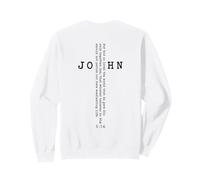 John 3:16 Bible Verse Christian Cross Back Print Sweatshirt