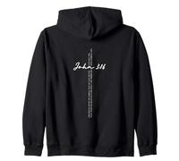 John 3 16 Bible Verse Gospel Salvation Cross Faith Zip Hoodie