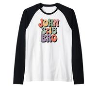 John 3:16 Bro Retro Christian Bible Verse Raglan Baseball Tee