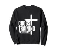 John 3 16 Christian Bible Verse Cross Training Sweatshirt