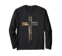 John 3:16 Christian Cross Bible 2025 Update Long Sleeve T-Shirt