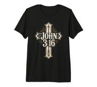 John 3:16 Christian Cross Bible Verse Scripture Premium T-Shirt