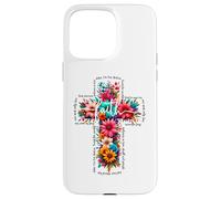 JOHN 3:16 Floral Faith Cross Jesus Christian Religious Case for iPhone 15 Pro Max