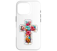 JOHN 3:16 Floral Faith Cross Jesus Christian Religious Case for iPhone 16 Pro