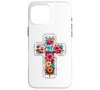 JOHN 3:16 Floral Faith Cross Jesus Christian Religious Case for iPhone 16 Pro Max