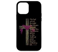 John 3:16 For God So Loved The World Bible Verse with Cross Case for iPhone 12 mini