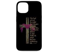 John 3:16 For God So Loved The World Bible Verse with Cross Case for iPhone 13