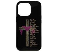 John 3:16 For God So Loved The World Bible Verse with Cross Case for iPhone 13 Pro