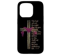 John 3:16 For God So Loved The World Bible Verse with Cross Case for iPhone 15 Pro