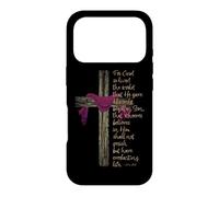 John 3:16 For God So Loved The World Bible Verse with Cross Case for iPhone 17 Pro