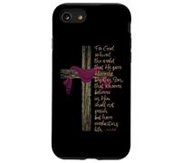 John 3:16 For God So Loved The World Bible Verse with Cross Case for iPhone SE (2020) / 7 / 8