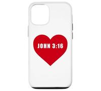 John 3:16 GOD So Loved The World Bible Verse Reference Heart Case for iPhone 12/12 Pro