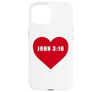 John 3:16 GOD So Loved The World Bible Verse Reference Heart Case for iPhone 15