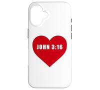 John 3:16 GOD So Loved The World Bible Verse Reference Heart Case for iPhone 16