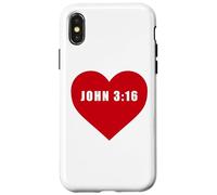 John 3:16 GOD So Loved The World Bible Verse Reference Heart Case for iPhone X/XS