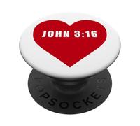 John 3:16 GOD So Loved The World Bible Verse Reference Heart PopSockets Adhesive PopGrip
