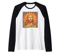 John 3:16 Jesus Retro 70s Christian Scripture Raglan Baseball Tee