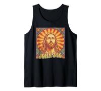 John 3:16 Jesus Retro 70s Christian Scripture Tank Top