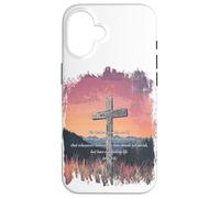 John 3:16 KJV Resurrection Sunday Cross of Jesus Grunge Case for iPhone 16