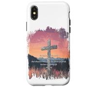 John 3:16 KJV Resurrection Sunday Cross of Jesus Grunge Case for iPhone X/XS