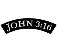 John 3:16 Patch Religious Embroidered Iron-On Christian Biker Rocker Emblem