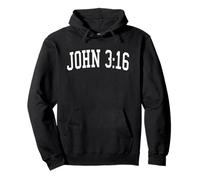 John 316 Bible Verse Christian Distressed Varsity Style Pullover Hoodie