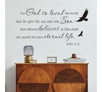 John 316 Wall Decal Christian Bible Verse Vinyl Sticker [Matte Scripture Lettering Living Room Church Dining Decor Mural]