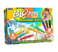 John Adams BLOPENS? Animals Activity Set | Contains 6 Reusable Stencils & 8 BLOPENS | A Fab New Way to Colour & Draw | Ages 4+ | Great Gift Idea for