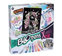 John Adams BLOPENS® Xtra Glitter Creatures Activity Set | 6 BLOPENS (1 Metallic) & 6 Stencils | A New Way to Colour | Age 7+ | Boys & Girls Gift Idea for Birthday & Christmas | Washable & Non-Toxic