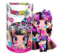 John Adams Decora Girlz | 5" LUNA Sticker 'n' Style Fashion Doll | Luna features 44 colourful accessories including dress, shoes, bag, comb, sticker sheets | Dolls & Accessories | Ages 4+