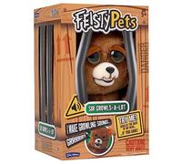 John Adams | Feisty Pets 10" Sir Growls-A-Lot: Squeeze the back of my head… if you dare! | Interactive Plush | Giftable prank toys | Ages 6+, Brown
