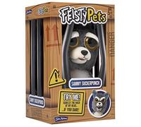 John Adams | Feisty Pets: 8" Sammy Suckerpunch: Squeeze the back of my head… if you dare! | Interactive Plush | Giftable prank toys | Ages 6+, Grey