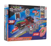 JOHN ADAMS | MICRO SYSTEMZ PIT LANE PLAYSET: Over 35 action packed pieces including race track, turbo launcher, 3 pit lanes and a racing team truck! | Toy Vehicles & Playsets | Die Cast Cars | Ages 4+