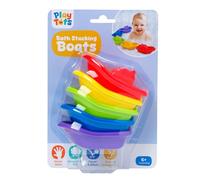 John Adams | Play Tots - Bath Stacking Boats | 5 colourful boat toys that float, link and stack, perfect for bathtime fun! | Baby and Toddler Toys | Ages 6m+
