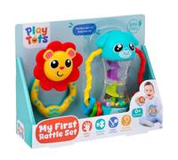 John Adams | Play Tots - My First Rattle Set | Easy-to-grip animal character rattles to shake and spin, 100% BPA free | Baby and Toddler Toys | Suitable from birth