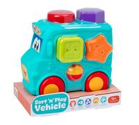 John Adams | Play Tots - Sort & Play Vehicle | Free wheeling shape sorting vehicle with 6 chunky blocks to sort and a ball roller | Baby and Toddler Toys | Ages 12m+